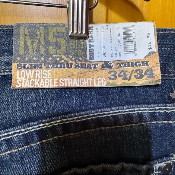 Ariat slim Straight,stackable M5 Arrowhead Dead-run 100% cotton SZ 34 X 34 DRK - Picture 4 of 9